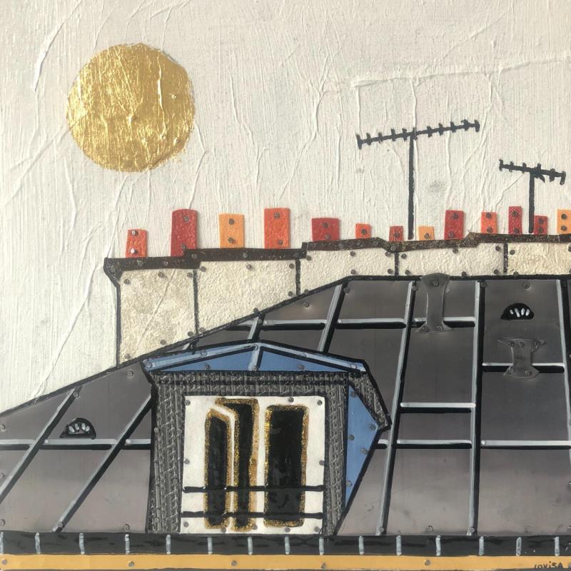 Painting Nicher Sous Les Toits by Lovisa | Painting Figurative Urban Mixed