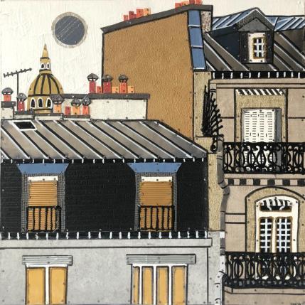 Painting Parisian Vibes by Lovisa | Painting Figurative Mixed Urban