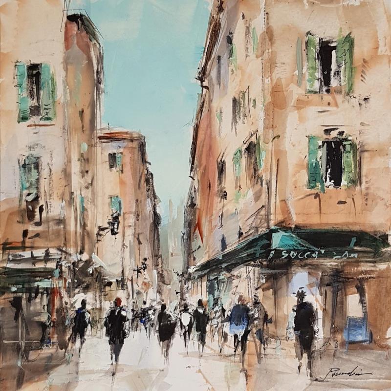 Painting Vieux Nice 1 by Poumelin Richard | Painting Figurative Oil Landscapes, Urban