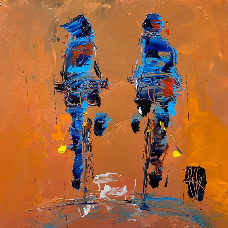 Painting Rencontre by Raffin Christian | Painting Figurative Acrylic, Oil Life style