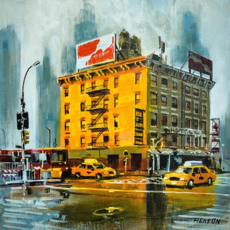 Painting Yellow facade by Heaton Rudyard | Painting Figurative Oil Urban