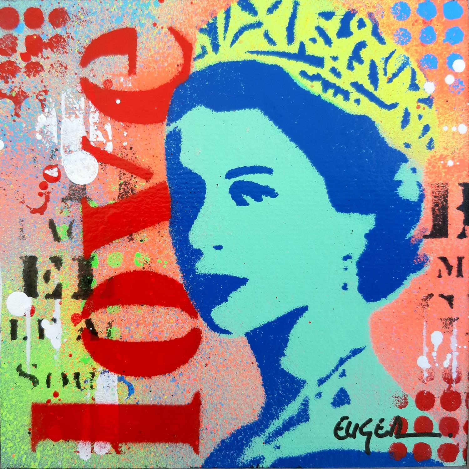 Painting QUEEN ELIZABETH by Euger Philippe | Carré d'artistes