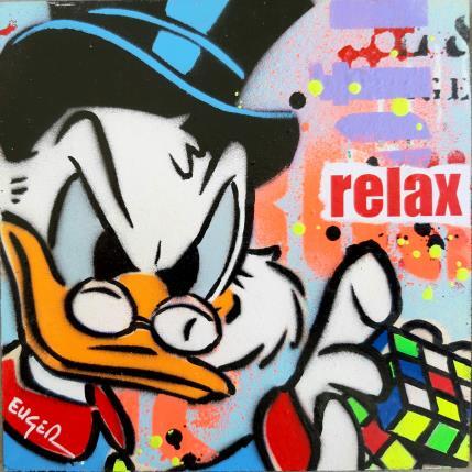 Painting RELAX by Euger Philippe | Painting Pop art Acrylic, Cardboard, Gluing, Graffiti Pop icons