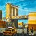 Painting Bridge and taxi by Heaton Rudyard | Painting Figurative Oil Urban