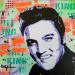 Painting KING ELVIS by Euger Philippe | Painting Pop-art Pop icons Graffiti Acrylic Gluing