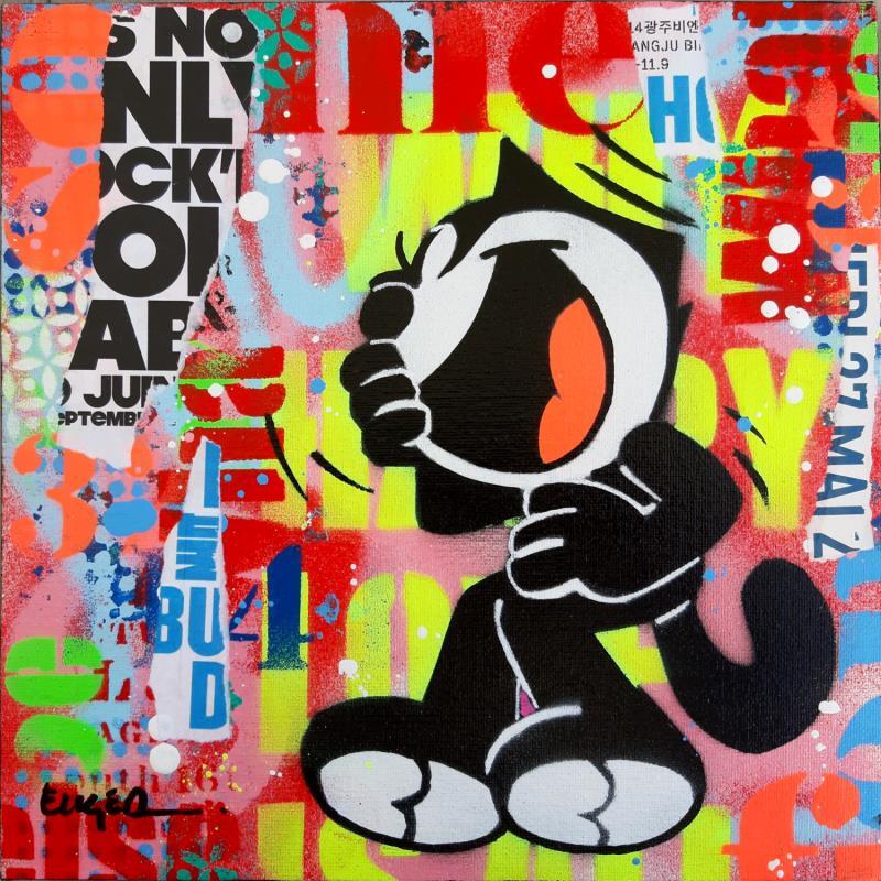 Gemälde IT'S NOT ONLY ROCK'N'ROLL BABY von Euger Philippe | Gemälde Pop-Art Pop-Ikonen Graffiti Acryl Collage