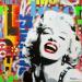 Painting MARILYN 2 by Euger Philippe | Painting Pop-art Pop icons Graffiti Cardboard Acrylic Gluing