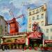 Peinture Moulin rouge  par Novokhatska Olga | Tableau Figuratif Urbain Huile