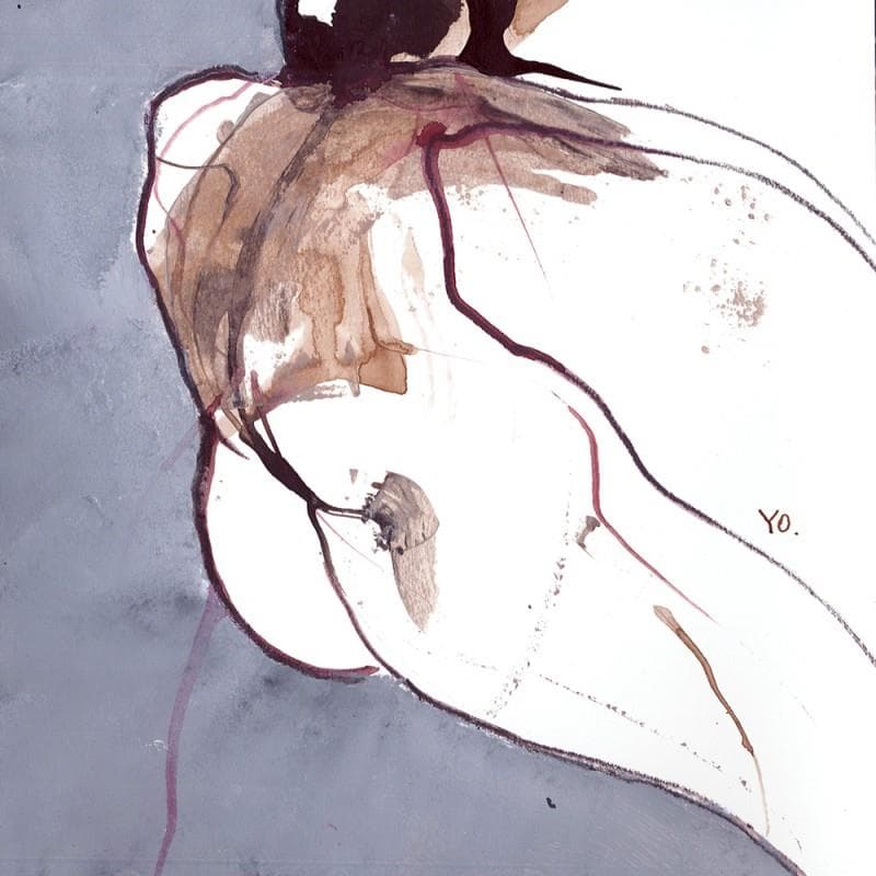 Painting La fuite by YO | Painting Figurative Nude