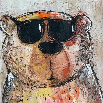 Painting I love my glasses by Maury Hervé | Painting Raw art Mixed Animals