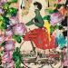 Peinture Madame ballade à vélo par Drioton David | Tableau Pop-art Scènes de vie Carton Acrylique