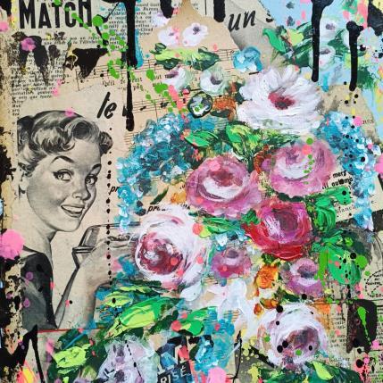 Painting Un bouquet by Drioton David | Painting Pop-art Acrylic, Cardboard Pop icons, Still-life