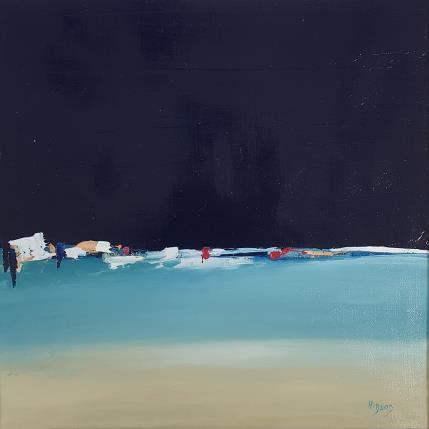 Gemälde Bleu nuit von Hirson Sandrine  | Gemälde Abstrakt Öl Landschaften, Minimalistisch