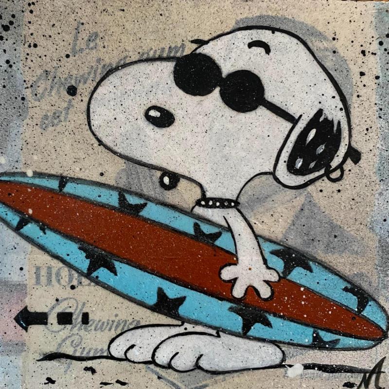 Painting snoopy surf by Marie G.  | Painting Pop-art Acrylic Pop icons