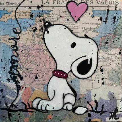 Painting Snoopy amore by Marie G.  | Painting Pop-art Acrylic Pop icons