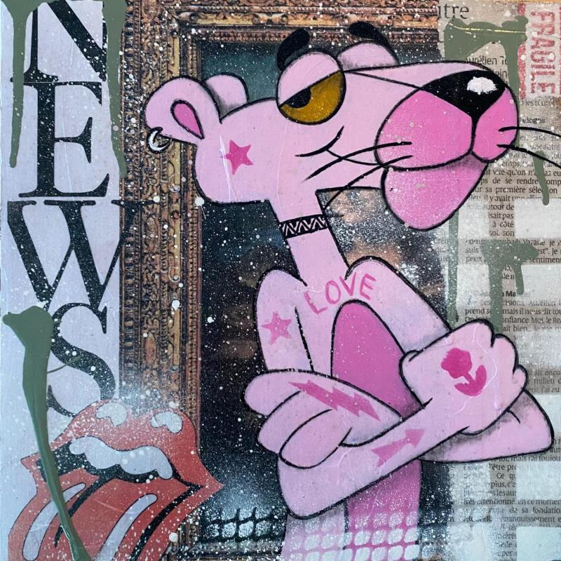 Painting new pink panther by Marie G.  | Painting Pop-art Pop icons Acrylic