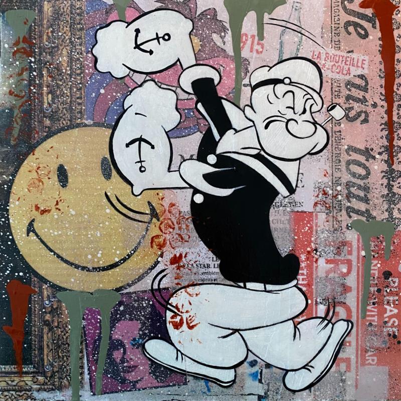 Gemälde Popeye smile von Marie G.  | Gemälde Pop-Art Pop-Ikonen Acryl