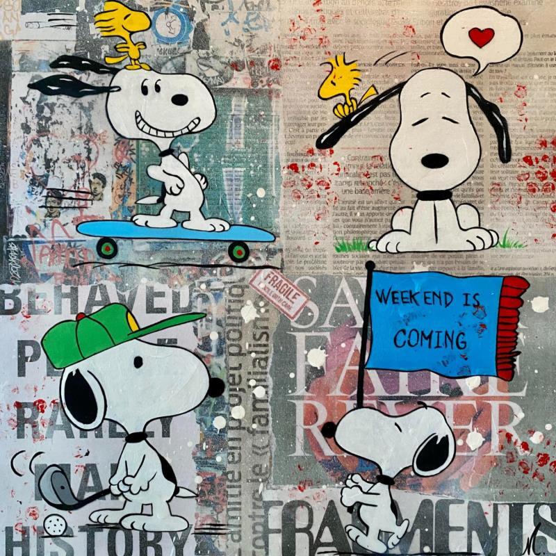 Painting Snoopy en we ! by Marie G.  | Painting Pop-art Pop icons Acrylic