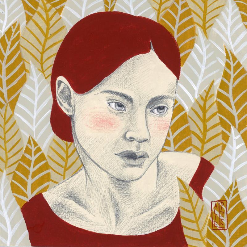 Painting Noor by Alie Loizel | Painting Figurative Acrylic Portrait