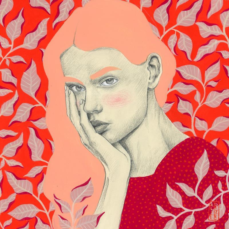 Peinture Siobhan par Alie Loizel | Tableau Art naïf Acrylique Portraits