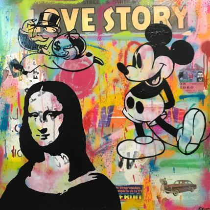 Painting Love story by Kikayou | Painting Pop art Graffiti Pop icons