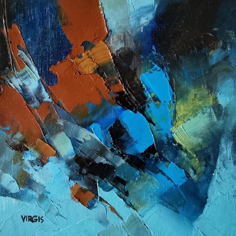Painting Blooming at night by Virgis | Painting Abstract Minimalist Oil