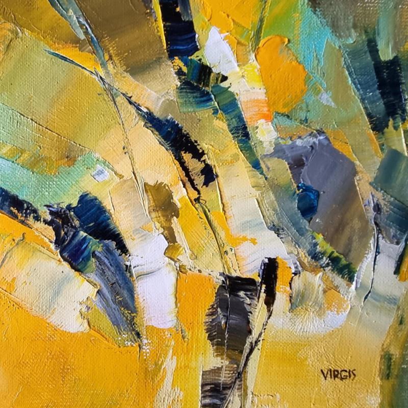 Peinture Morning  blossom par Virgis | Tableau Abstrait Huile minimaliste