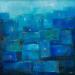 Painting Blue Velvet by Solveiga | Painting Figurative Landscapes Minimalist Acrylic