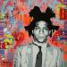 Painting BASQUIAT by Euger Philippe | Painting Pop-art Pop icons Graffiti Cardboard Acrylic Gluing