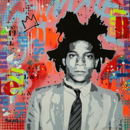 Painting BASQUIAT by Euger Philippe | Painting Pop-art Acrylic, Cardboard, Gluing, Graffiti Pop icons