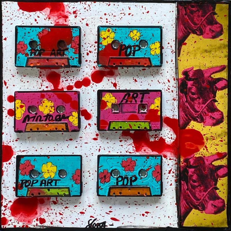 Painting POP K7 by Costa Sophie | Painting Pop-art Acrylic, Gluing, Posca, Upcycling Pop icons