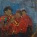 Gemälde Musiciens en rouge von Fernando | Gemälde Figurativ Alltagsszenen Öl
