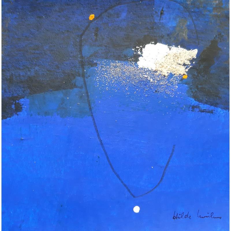 Peinture abstract blue A 34 par Wilms Hilde | Tableau Abstrait carton, Collage minimaliste