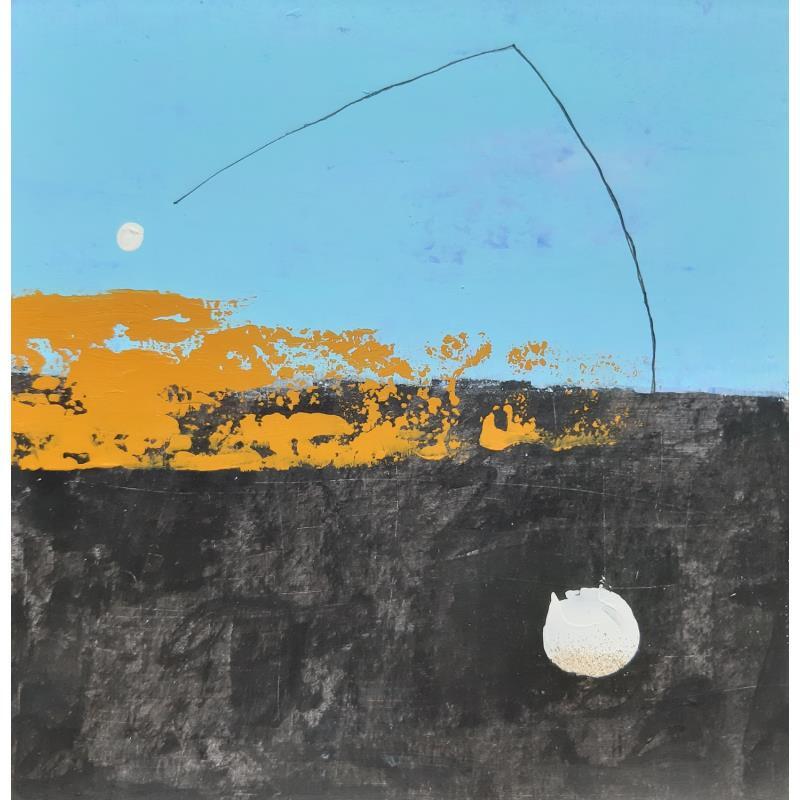 Peinture abstract blue B 40 par Wilms Hilde | Tableau Abstrait carton, Collage minimaliste