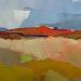 Painting La colline rouge by PAPAIL | Painting Figurative Landscapes Oil