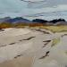 Peinture Les roches bleues au bout de la plage par PAPAIL | Tableau Figuratif Paysages Huile
