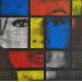 Peinture Bardot Mondrian  par Wawapod | Tableau Pop-art Portraits Cinéma Acrylique Posca