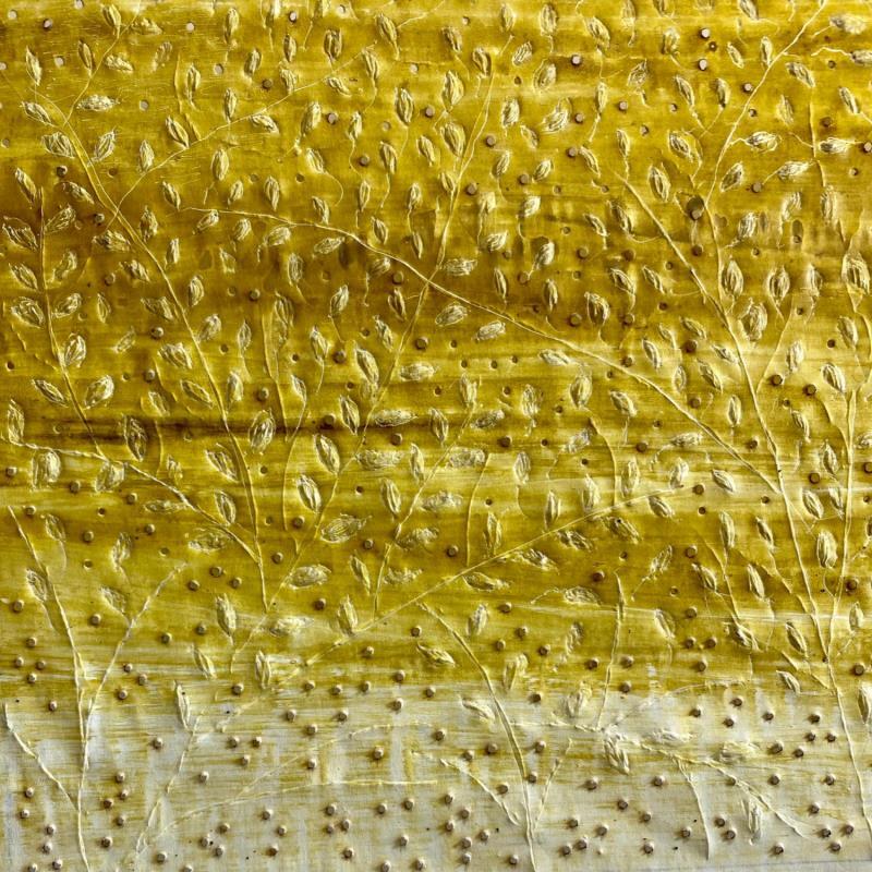 Peinture volée de graminées par Caviale Marie | Tableau Abstrait Matiérisme Minimaliste