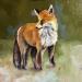 Painting RENARDEAU by Morales Géraldine | Painting Figurative Animals Oil Acrylic