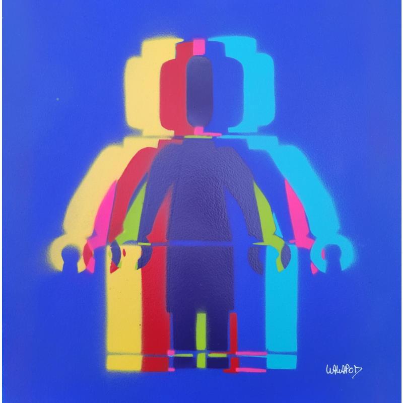 Gemälde Multi Lego Bleu  von Wawapod | Gemälde Pop art Acryl, Posca Pop-Ikonen
