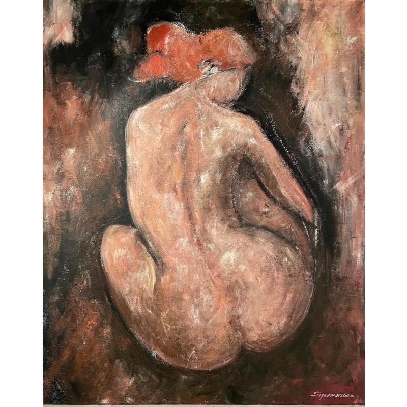 Painting Nu de dos by Signamarcheix Bernard | Painting Figurative Nude Oil