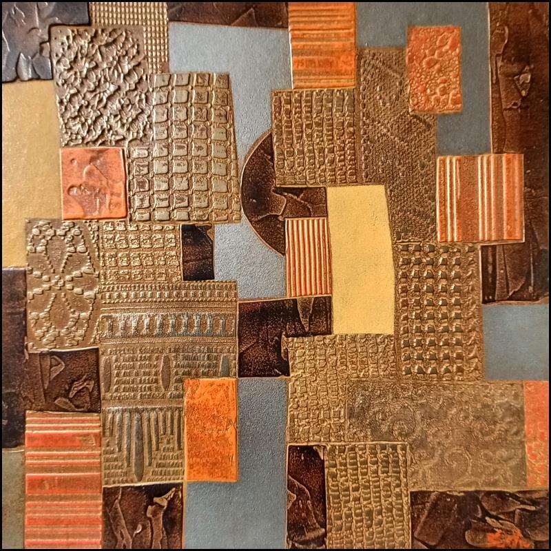 Painting  302. RELIEF. Fer et orange by Devie Bernard  | Painting Abstract Subject matter Acrylic
