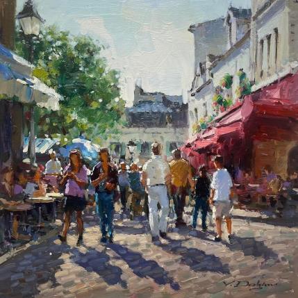 Painting Montmartre by Dolgov Vadim | Painting Figurative Oil Urban