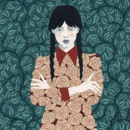 Painting Wednesday by Alie Loizel | Painting Naive art Acrylic Portrait