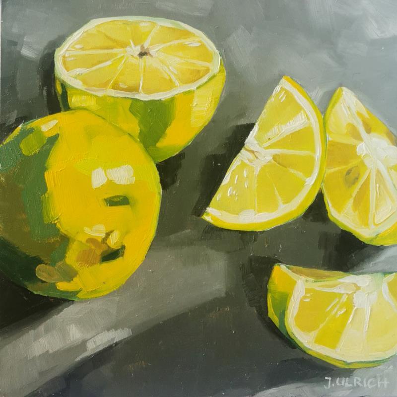 Peinture yellow-grey par Ulrich Julia | Tableau Bois Huile