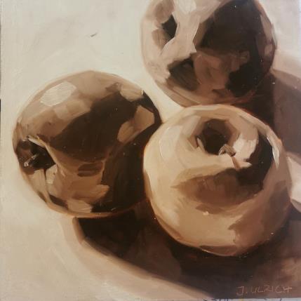 Peinture three apples - bw par Ulrich Julia | Tableau  bois, Huile