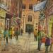 Painting La rue des rosiers by Decoudun Jean charles | Painting Figurative Urban Watercolor