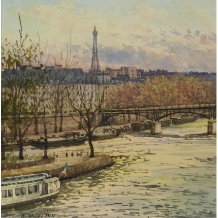 Painting La tour Eiffel by Decoudun Jean charles | Painting Figurative Watercolor Landscapes, Life style, Urban