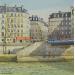 Painting L'île Saint-Louis by Decoudun Jean charles | Painting Figurative Landscapes Urban Life style Watercolor