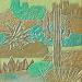 Gemälde 601. ARIZONA. Bronze et vert von Devie Bernard  | Gemälde Figurativ Materialismus Landschaften Pappe Acryl